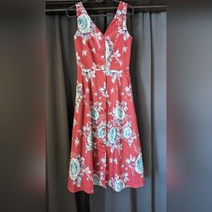 Boutique 1861 - Taryn Rouge | Floral Sleeveless Dress In Red - XS